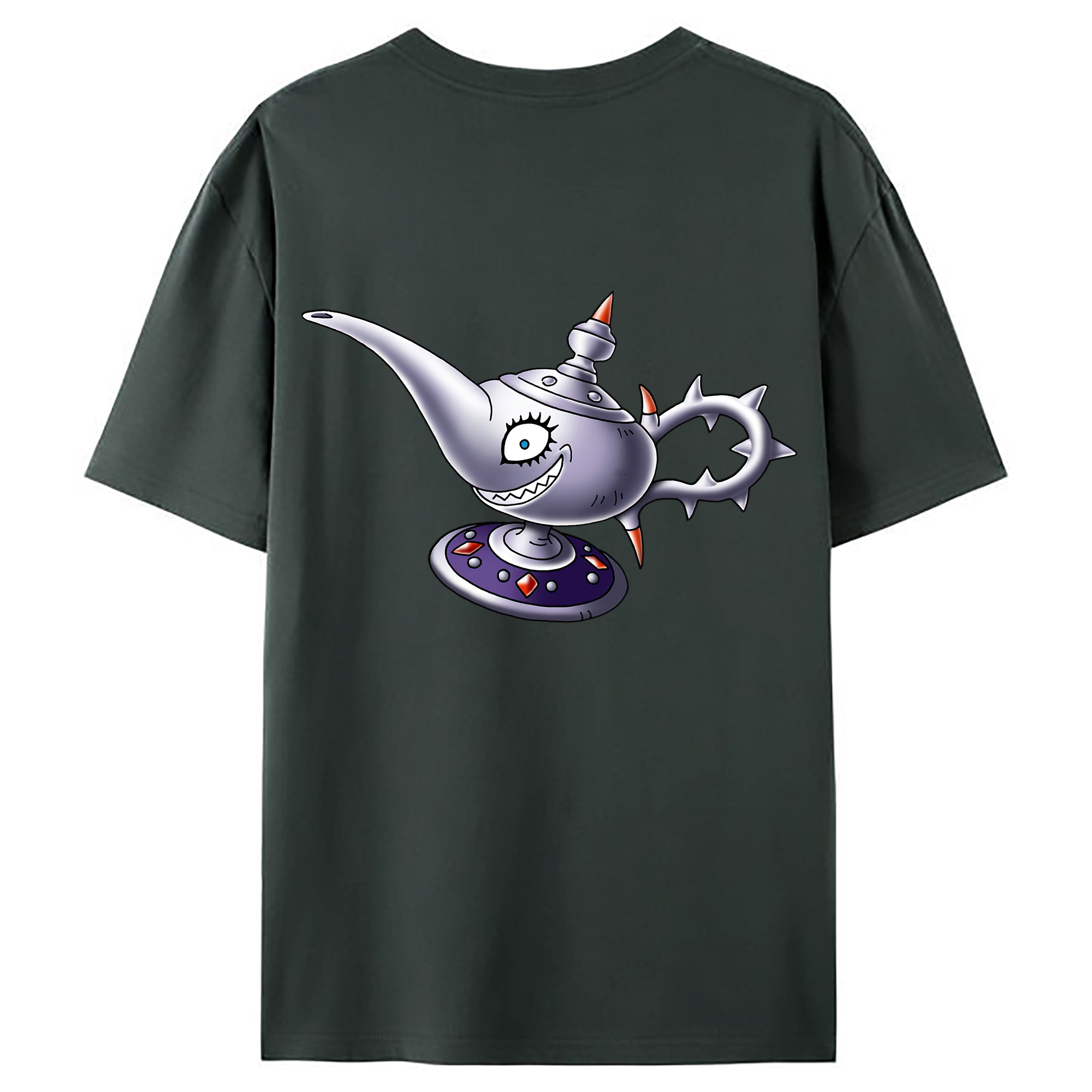 （画像用） ドラゴンクエスト Doragon Kuesuto Dragon Quest 綿100％ メンズ半袖Tシャツ（バックプリント） 通気性